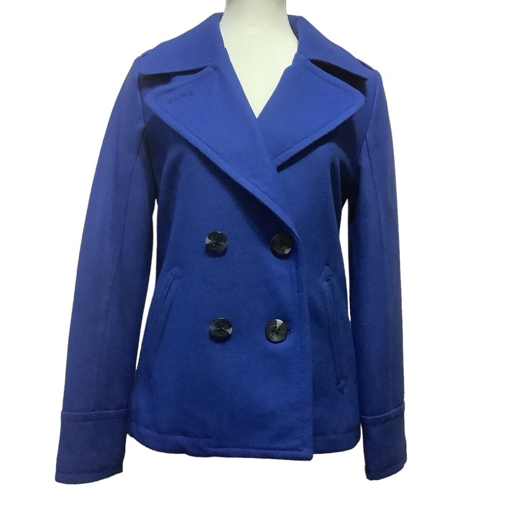 AMERICAN EAGLE BLUE WOOL BLEND DOUBLE BREASTED PEA COAT/ NWT/ Size M
